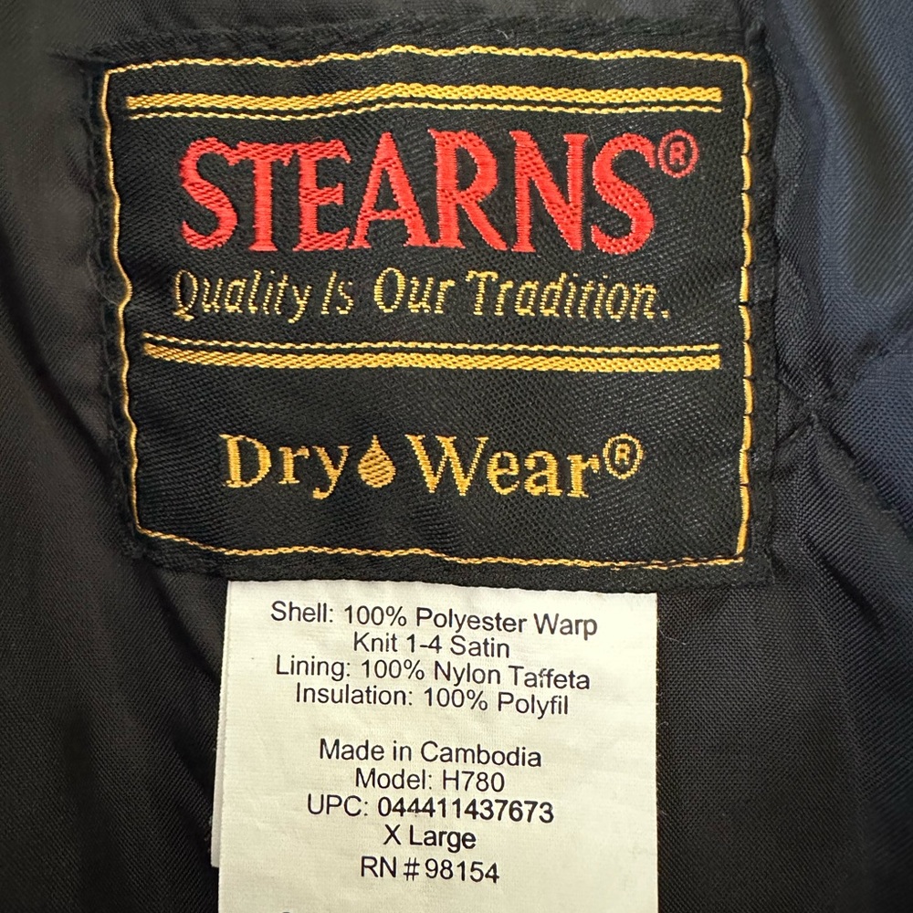 Mens Stearns Dry-wear Mossy Oak hunting cammo quilted jacket XL - Picture 7 of 7